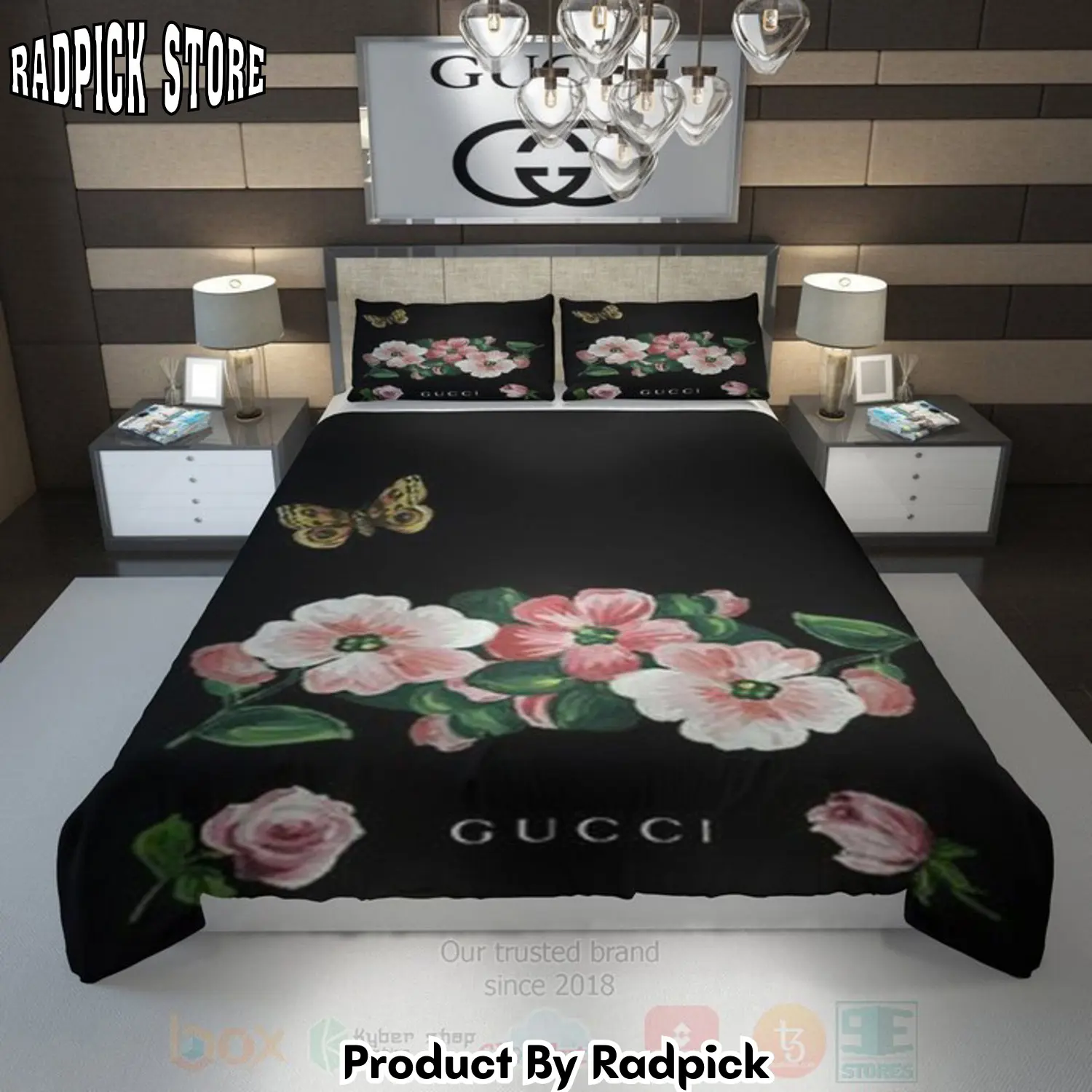 Radpick best flower gucci inspired duvet cover bed sets rp3278334